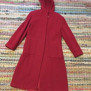 Kenneth Cole Lambs Wool Cashmere Trench Coat Hood